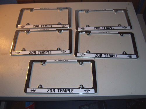 5 zor temple license plate frames