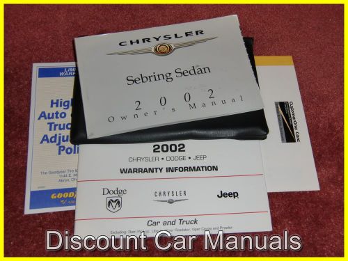 ★★ 2002 chrysler sebring sedan owners manual set 02!! ★★