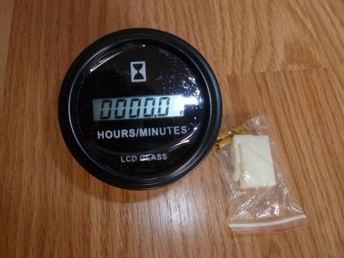 12v 24v 36v digital display lcd hour meter for marine boat engine 2" round gauge