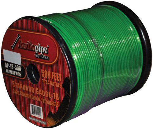 **green** remote wire 18ga 500' audiopipe ap18500gr wire