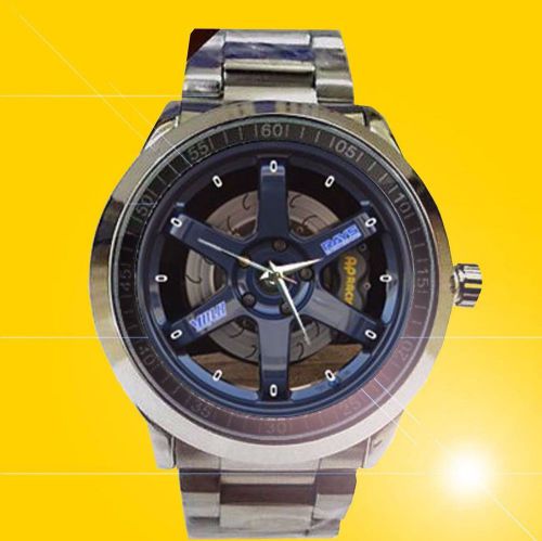 Fs volk te37 magnesuim blue 18 wheel sport metal wristwatch