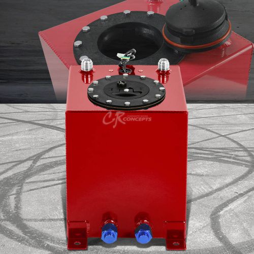 2.5 gallon red coated aluminum racing/drifting fuel cell gas tank+level sender