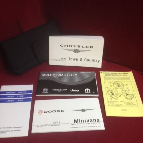 2008 chrysler town and country owners manual set with warranty guide and case