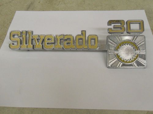 Used silverado 30 emblem 73-80 metal oem part # 349696  vintage 70s