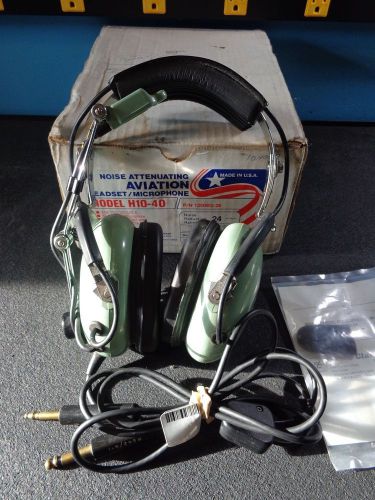 David clark h10-40 civil aviation headset dual plug with box
