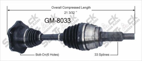 Surtrack gm8033 axle shaft assembly- cv shaft