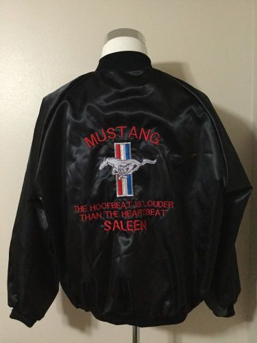 Vintage saleen mustang black satin jacket xl ford car rare