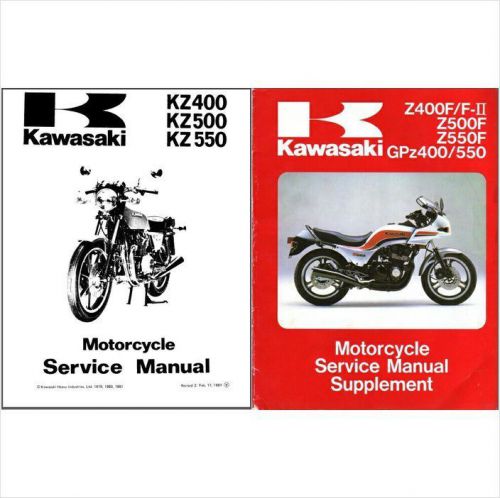 1983-1984-85 kawasaki gpz400 gpz550 z400f z400f-ii z500 z550f service manual cd