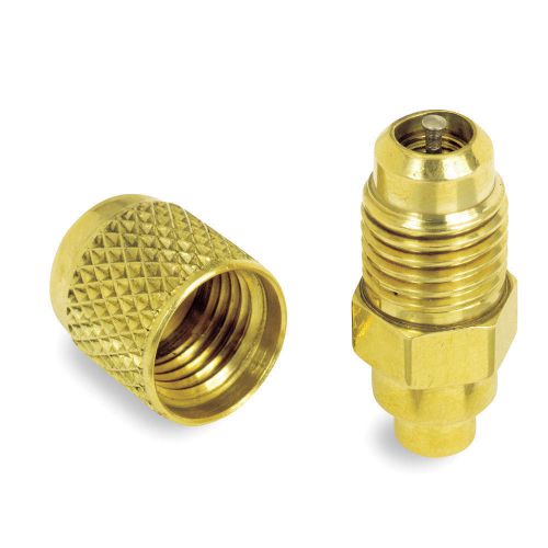 10 pack brass 1/4&#034; schrader air valve with brass caps refrigeration hvac