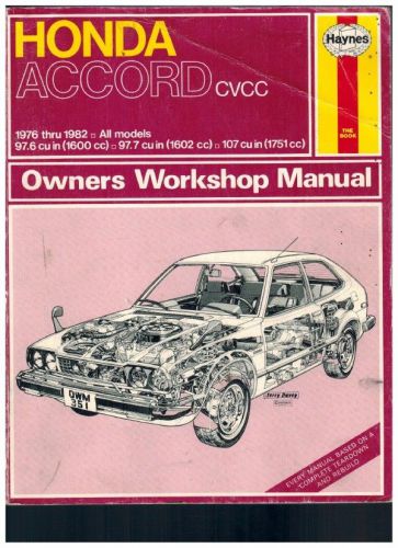 Haynes honda accord cvcc 1976-1982 all models owners workshop manual 0856968609