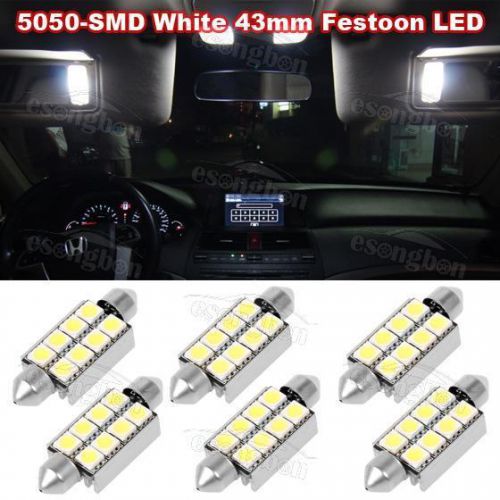 Big sale 6x 6000k white 42mm festoon led error free dome map reading lights bulb