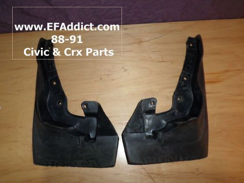 88-89 honda civic wagon front mud guard mud flap set left right oem usdm