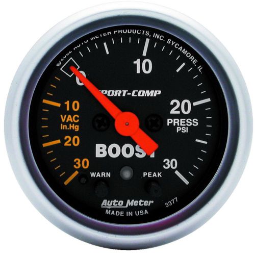 Autometer 3377 sport-comp electric boost/vacuum gauge