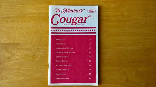 Genuine original 1976 mercury cougar owner&#039;s manual w free shipping