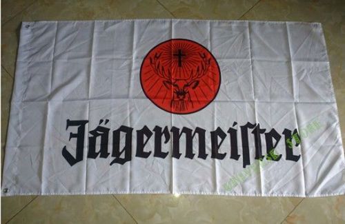 Jagermeister white 3 x 5 polyester banner flag man cave sports bar!!!!