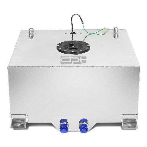 20 gallon lightweight polished aluminum race drift fuel cell tank+level sender