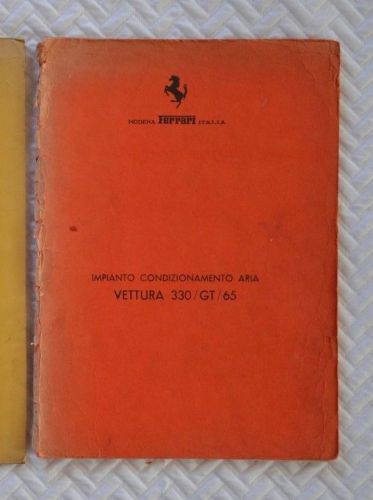 Original ferrari 330/gt 65 air conditioning service workshop manual owners book