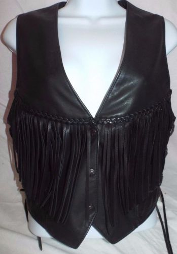 Women&#039;s u.s made co. leather biker vest--middleton ma-- size small medium harley