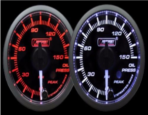 Prosport 52 premium wht pointer oil press. gauge amb/wht 216smwaopwncl270-pk.psi