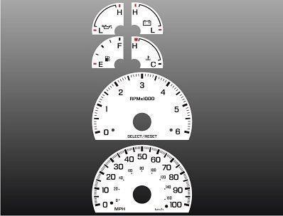 1999-2003 ford f150 expedition instrument cluster white face gauges 99-03