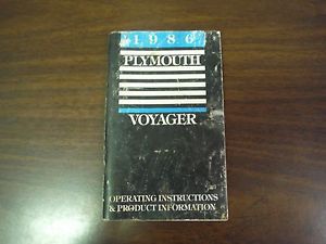 1986 plymouth voyager owners manual