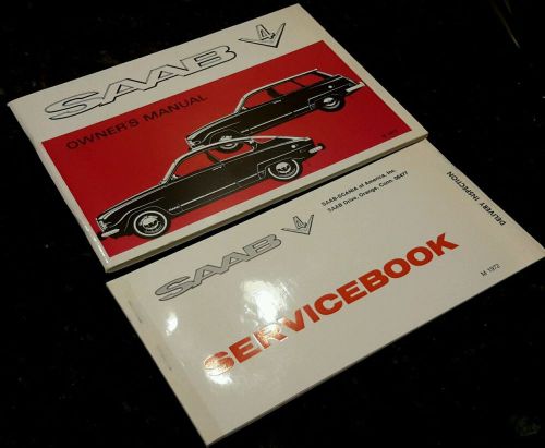 Saab v4 owner&#039;s manual &amp; service book nos great condition nos sharp and crisp.