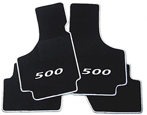 Bl./silver 500 script floor mats for fiat 500 1957-1975