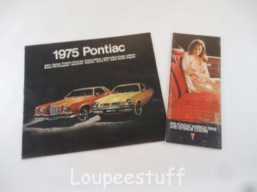 Original 1975 pontiac interior trim &amp; exterior colors brochures (3)  l280