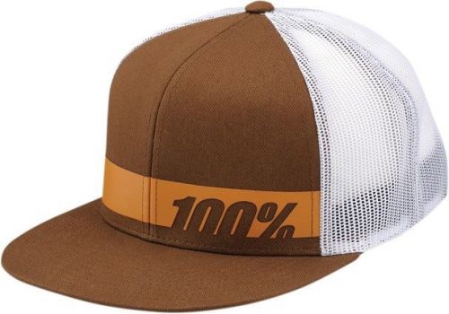 100% bonneville mens trucker hat chocolate brown/white os