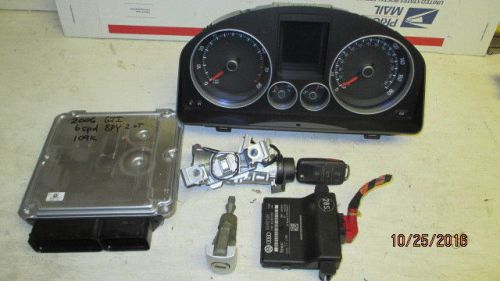 Mk5 vw gti fsi 2.0t bpy gauge cluster ecu ignition lock key set oem 06-08 109k