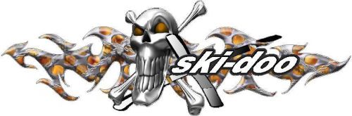 Lg brp skidoo skull barb wire trailer decal, decals,stickers,sticker snowmobile