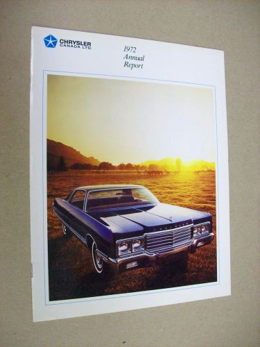 Canadian 1972 chrysler corp annual report