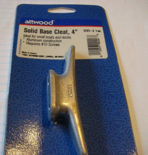 Attwood 4&#034; cleat aluminum marine grade closed base aluminum #12121-3 new nip