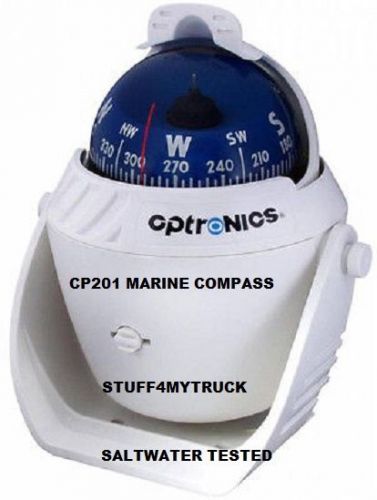 OPTRONICS MARINE COMPASS - CP201 - WHITE - LIGHTED 12V - SALTWATER TESTED, US $14.10, image 1