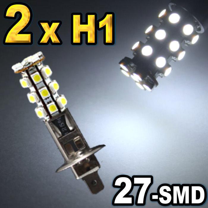 2pcs h1 white led driving fog lights 27-smd
