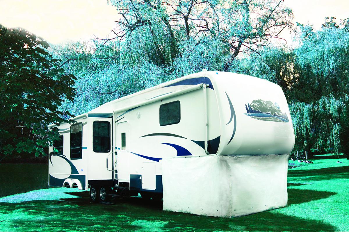 Camco 45372 5th wheel skirt medium arctic white