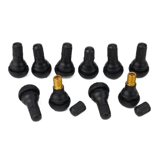 10*tr412 tubeless tire valve stems stubby for atv lawn mower rubber&amp;copper black