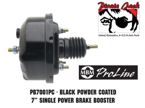 Universal 7" single power brake booster &amp; black tandem oval master cylinder
