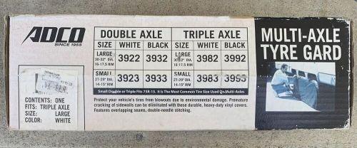 Adco white large triple axle tyre gard - fits 30" - 32"