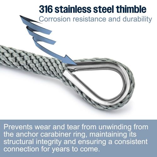 Anchor Rope Braided Anchor Line 3/8Inch 50 FT Premium Solid Braid MFP Boat Rop, US $22.99, image 4