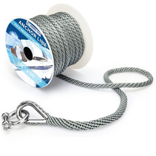 Anchor Rope Braided Anchor Line 3/8Inch 50 FT Premium Solid Braid MFP Boat Rop, US $22.99, image 6