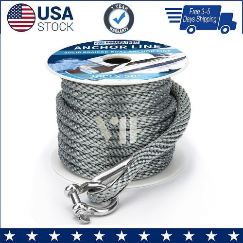 Anchor Rope Braided Anchor Line 3/8Inch 50 FT Premium Solid Braid MFP Boat Rop, US $22.99, image 7