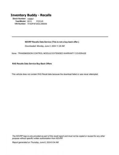 Engine gasoline 2.0l without turbo vin 2 8th digit fits 12-14 focus 10283774