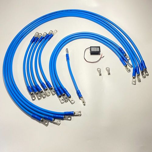13pc ezgo txt pds golf cart battery cables 36 volt 36v - 4 gauge set w/voltmeter