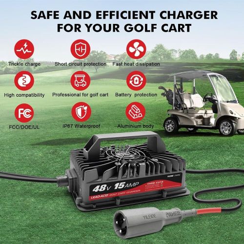 New: 15 AMP 48 Volt Golf Cart Charger for Club Car with 3-Pin Round Plug, US $99.00, image 3