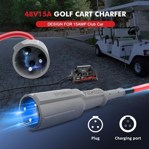 New: 15 AMP 48 Volt Golf Cart Charger for Club Car with 3-Pin Round Plug, US $99.00, image 5