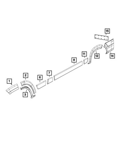 Genuine Mopar Wheel Opening Flare Molding Right 5NP38LAHAA, US $106.10, image 3