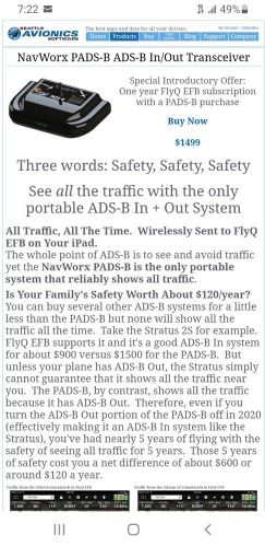 Navworx pads-b ads-b in/out transceiver receiver portable traffic aviation *see