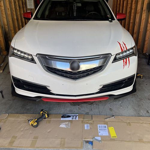 For BMW Universal Front Bumper Red Lip Spoiler Splitter Carbon Fiber Look, US $79.89, image 4