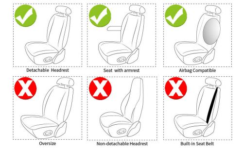 For Nissan Luxury Car Seat Cover 2 Seats Front Full Set Leather Protector, US $88.88, image 14